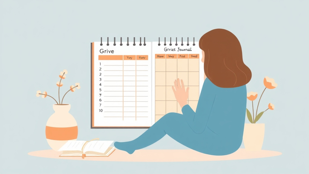 A professional illustration depicting bullet Journaling for Grief Tracking