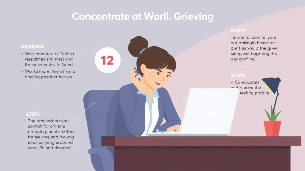 Step-by-step visual guide for implementing concentrating at Work While Grieving