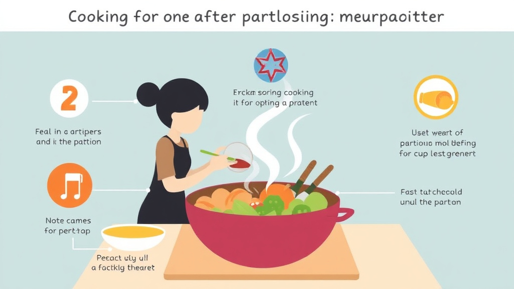 Process flow illustration for putting cooking for One After Losing a Partner into action
