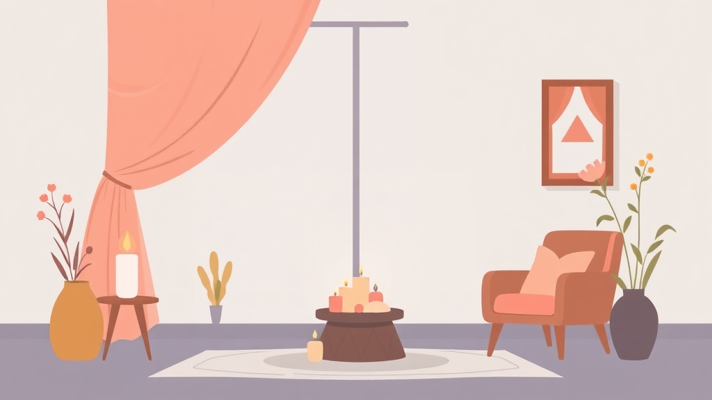 A professional illustration depicting creating a Grief Altar at Home