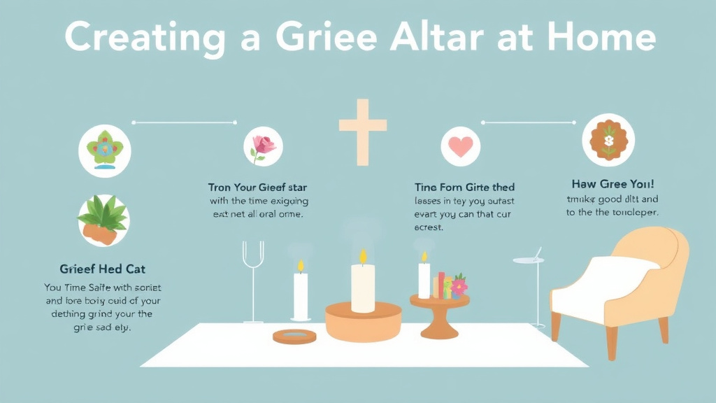 Process flow illustration for putting creating a Grief Altar at Home into action