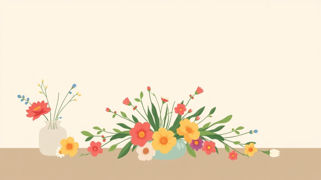 Visual overview of flower Arranging as Grief Meditation with key concepts highlighted
