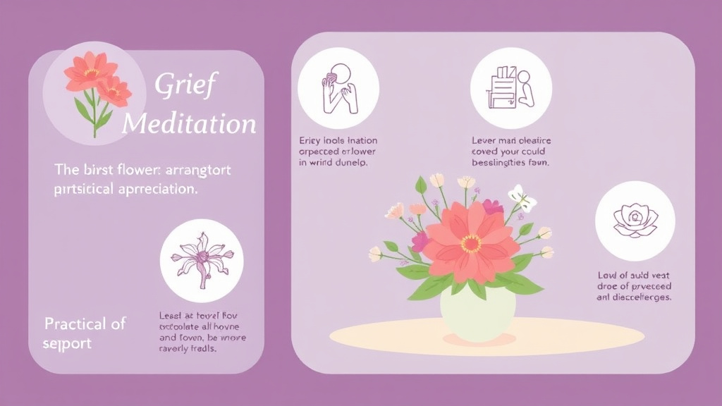 Process flow illustration for putting flower Arranging as Grief Meditation into action