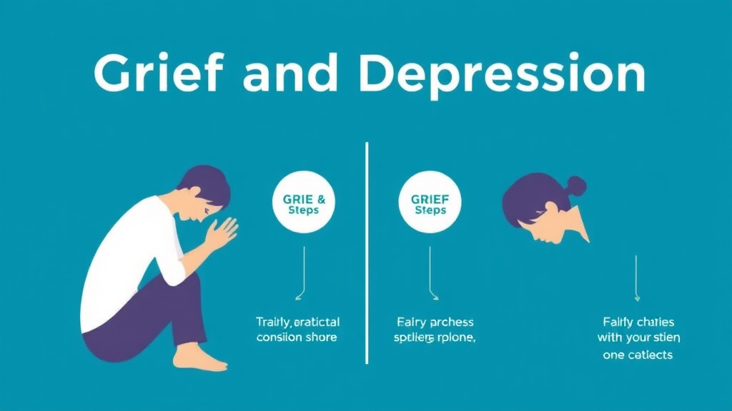 Process flow illustration for putting grief and Depression Knowing the Difference into action