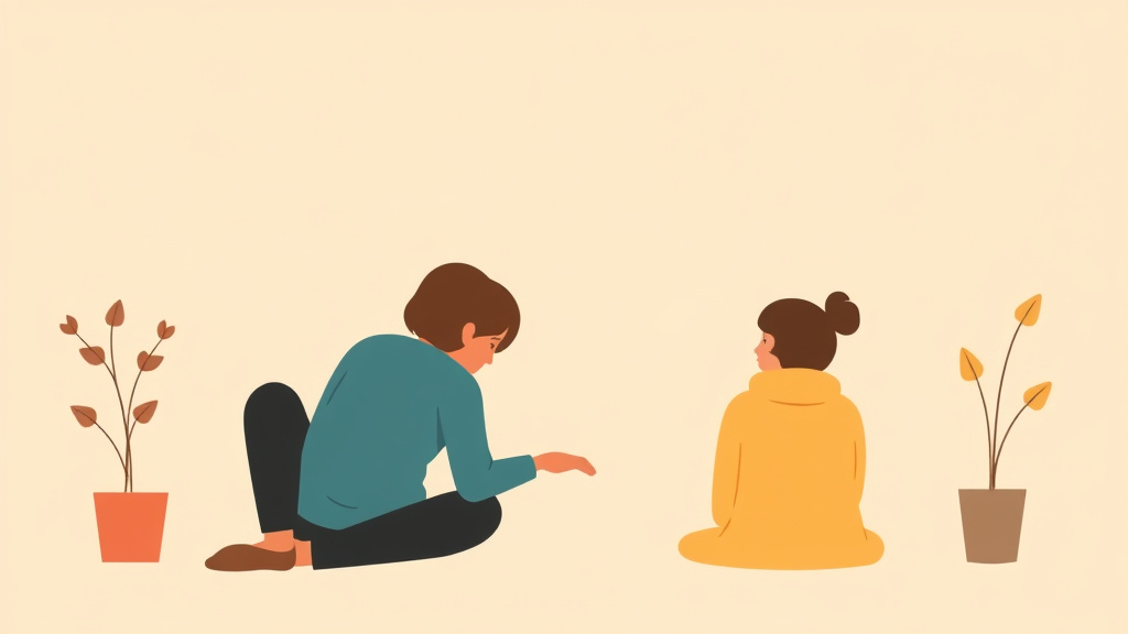 A professional illustration depicting grief and Friendships That Change