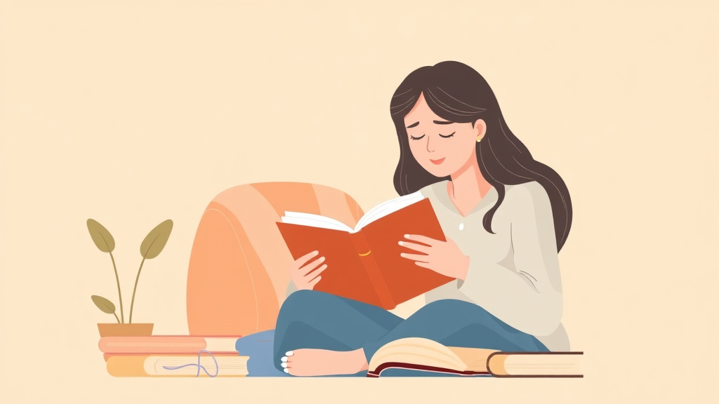 A professional illustration depicting grief and Reading Books That Help