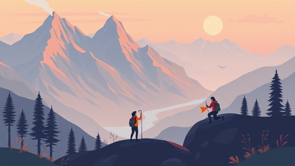 Illustration breaking down the fundamentals of grief and Travel Healing Through Adventure