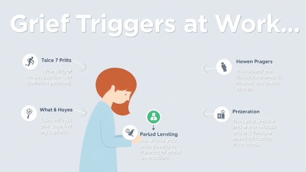 Action-oriented illustration showing how to apply grief Triggers at Work and How to Cope