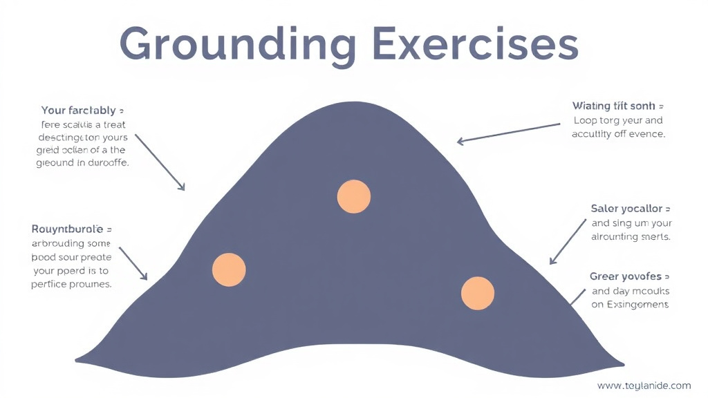 Process flow illustration for putting grounding Exercises for Grief Waves into action