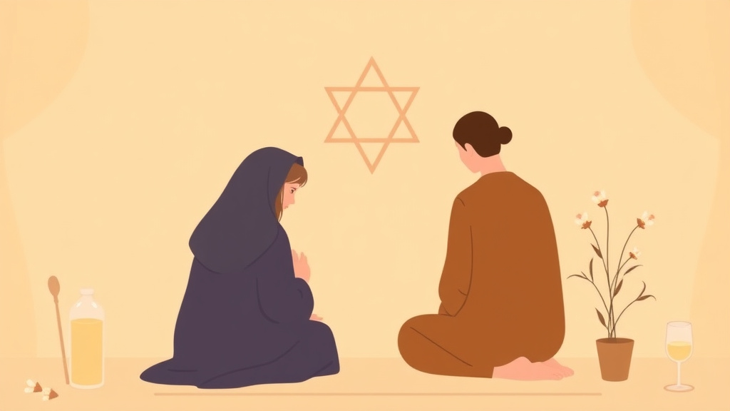 Clear illustration of jewish Mourning Traditions and Healing with supporting details