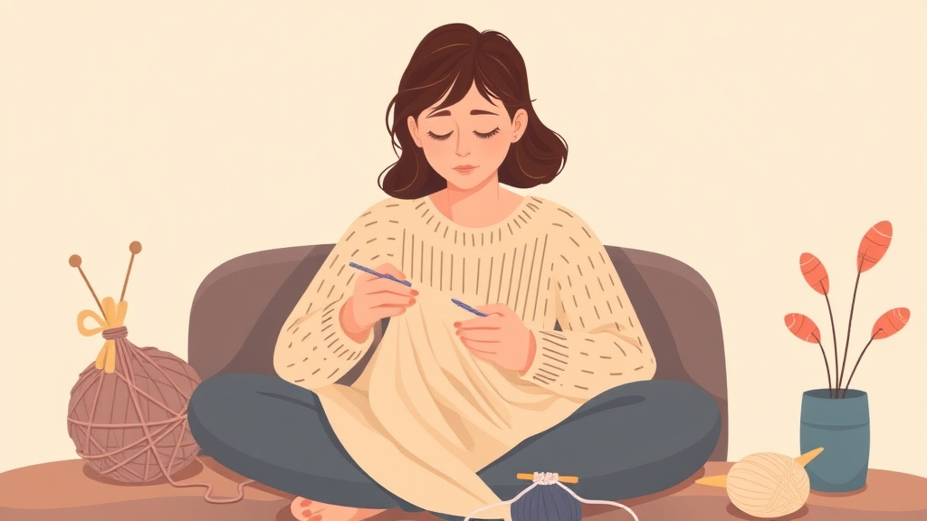 Detailed visual representation of knitting and Crafting Through Grief