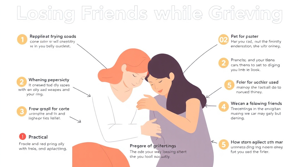 Process flow illustration for putting losing Friends While Grieving into action