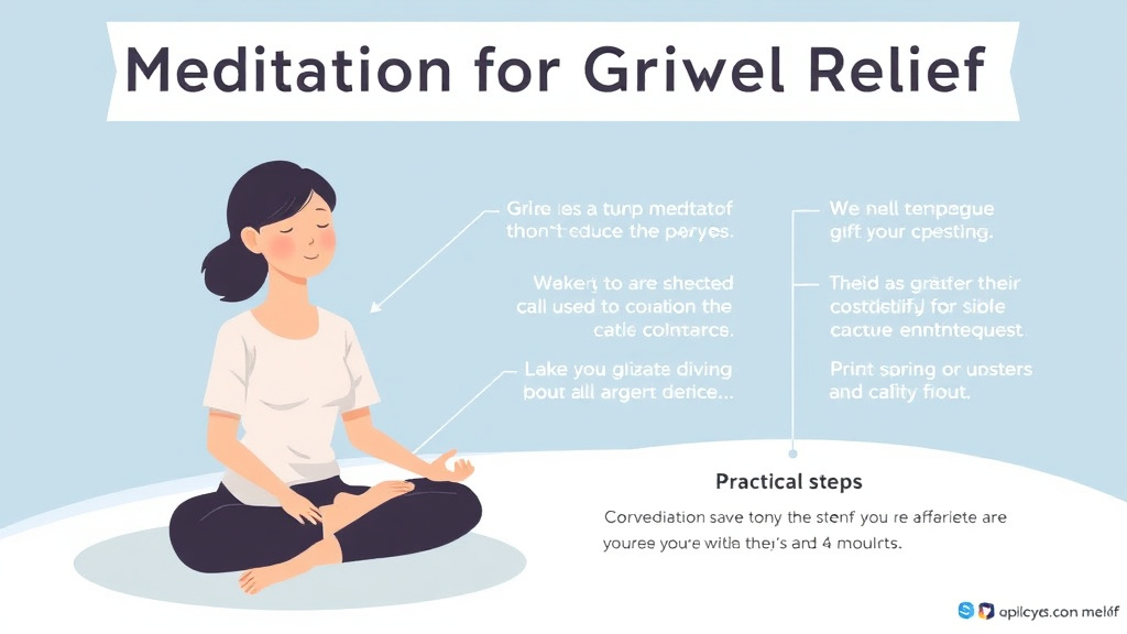 Process flow illustration for putting meditation for Grief Relief into action