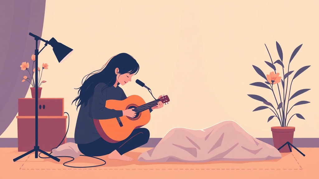 A professional illustration depicting music Therapy for Grief Healing