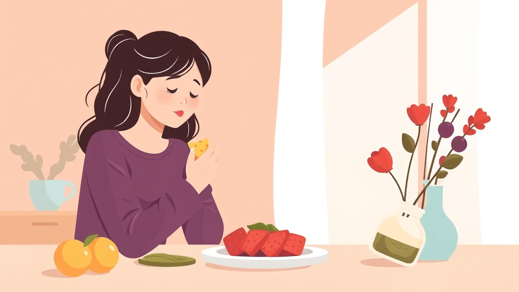 A professional illustration depicting nutrition and Eating While Grieving