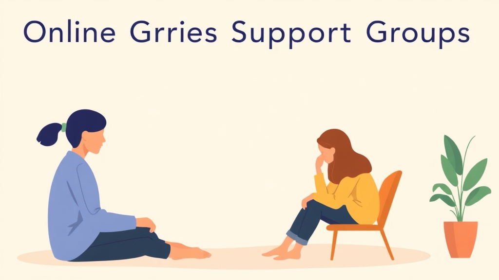Visual overview of online Grief Support Groups Guide with key concepts highlighted