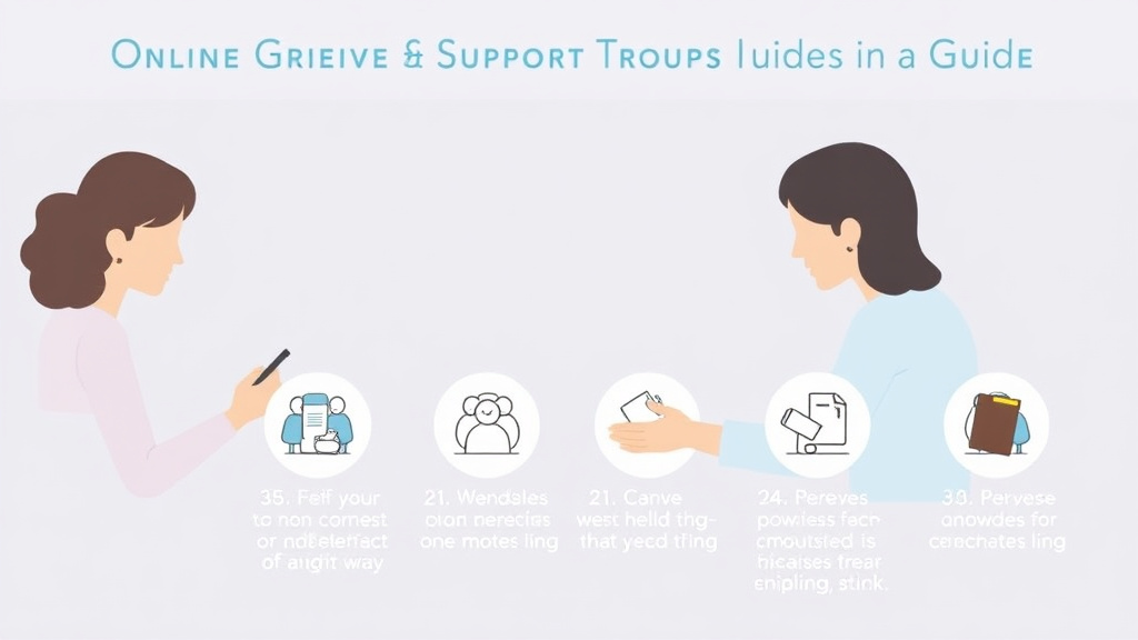 Step-by-step visual guide for implementing online Grief Support Groups Guide