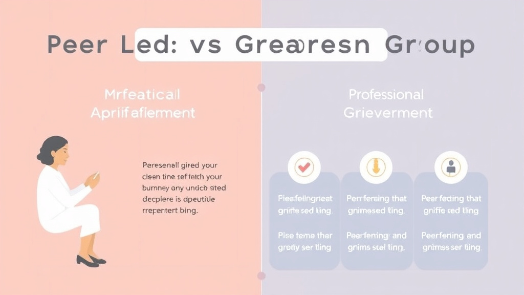 Hands-on guide visualization for peer Led vs Professional Grief Groups