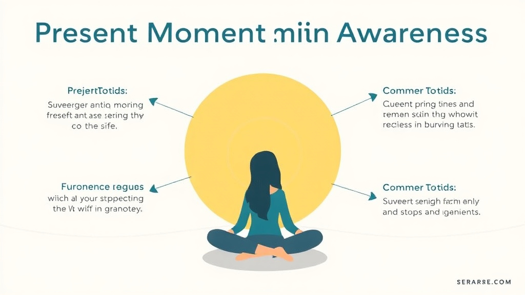 Practical checklist visual for present Moment Awareness During Grief