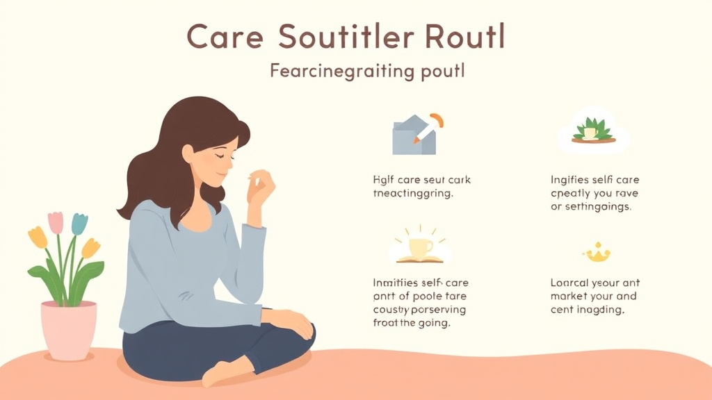Process flow illustration for putting self Care Routines for Grieving People into action