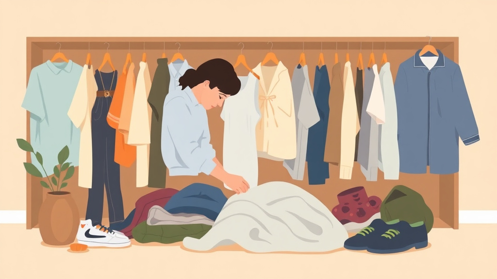 Detailed visual representation of sorting Through Clothes After Death