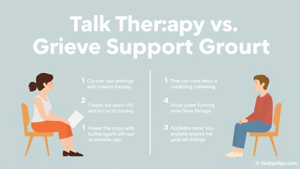 Practical workflow diagram for talk Therapy vs Grief Support Groups