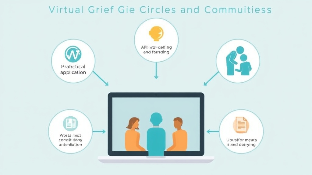 Action-oriented illustration showing how to apply virtual Grief Circles and Communities