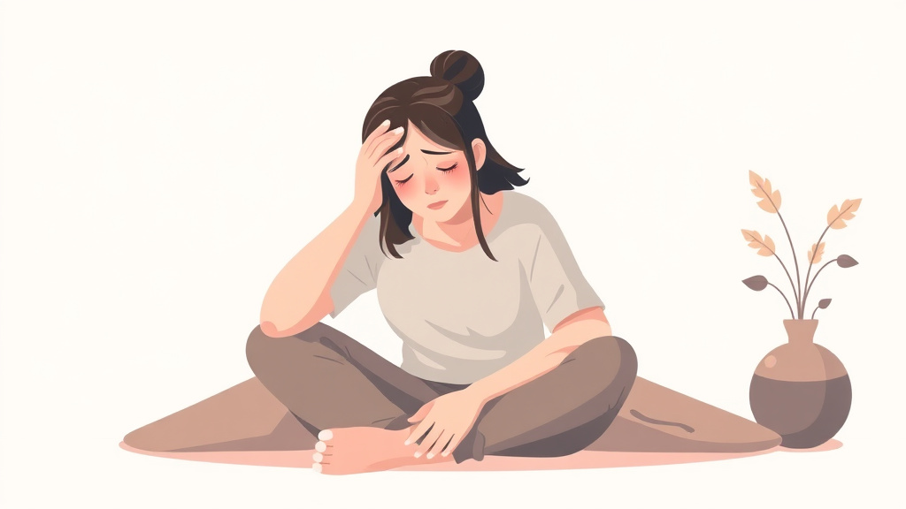Illustration breaking down the fundamentals of grief and Fatigue Exhaustion