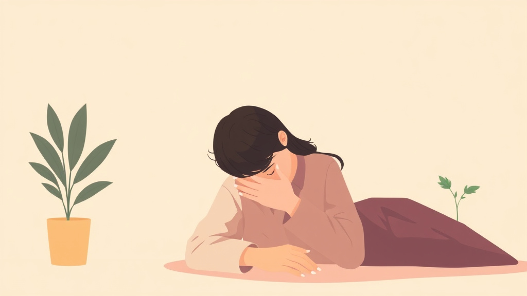 A professional illustration depicting grief and Hypervigilance