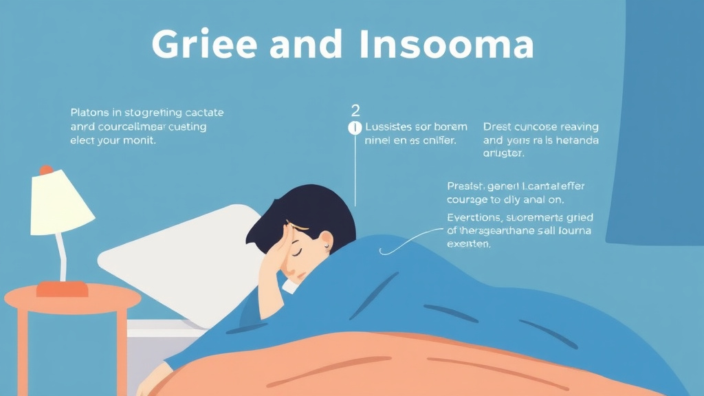 Action-oriented illustration showing how to apply grief and Insomnia
