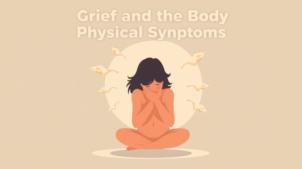 Educational graphic covering the essentials of grief and the Body Physical Symptoms