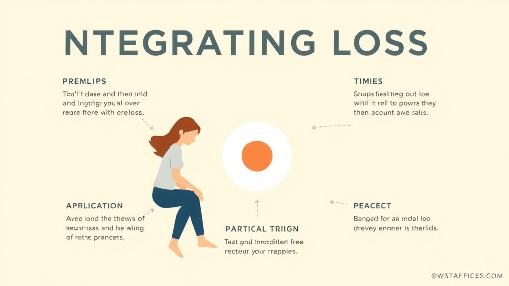 Action-oriented illustration showing how to apply integrating Loss Into Your Life