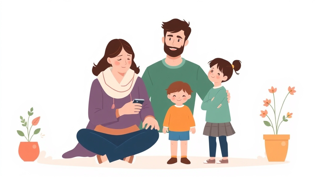 Detailed visual representation of introducing a New Partner to Grieving Children