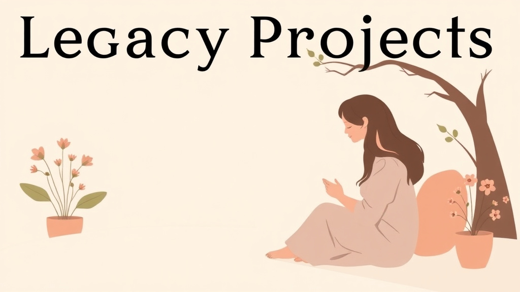 Visual overview of legacy Projects for Grief Healing with key concepts highlighted