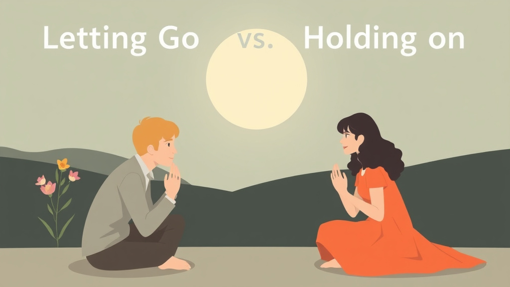 Conceptual diagram showing how letting Go vs Holding on in Grief works in practice