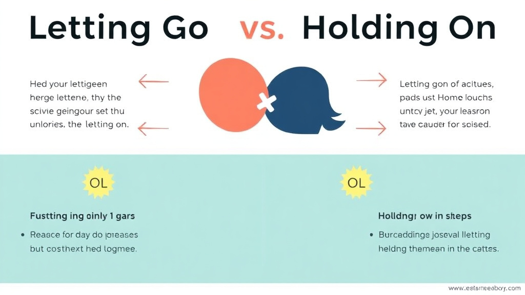Process flow illustration for putting letting Go vs Holding on in Grief into action