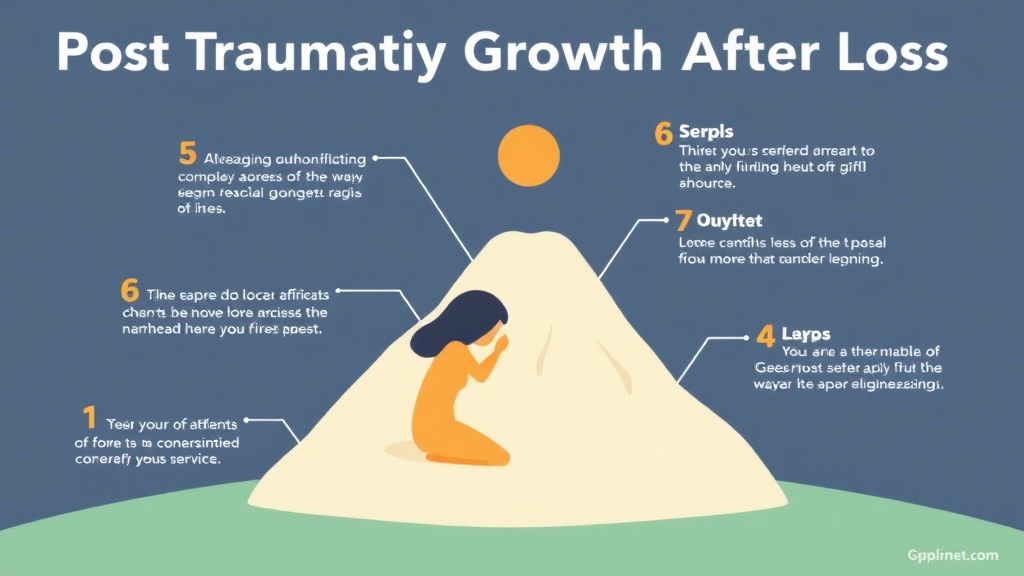 Process flow illustration for putting post Traumatic Growth After Loss into action