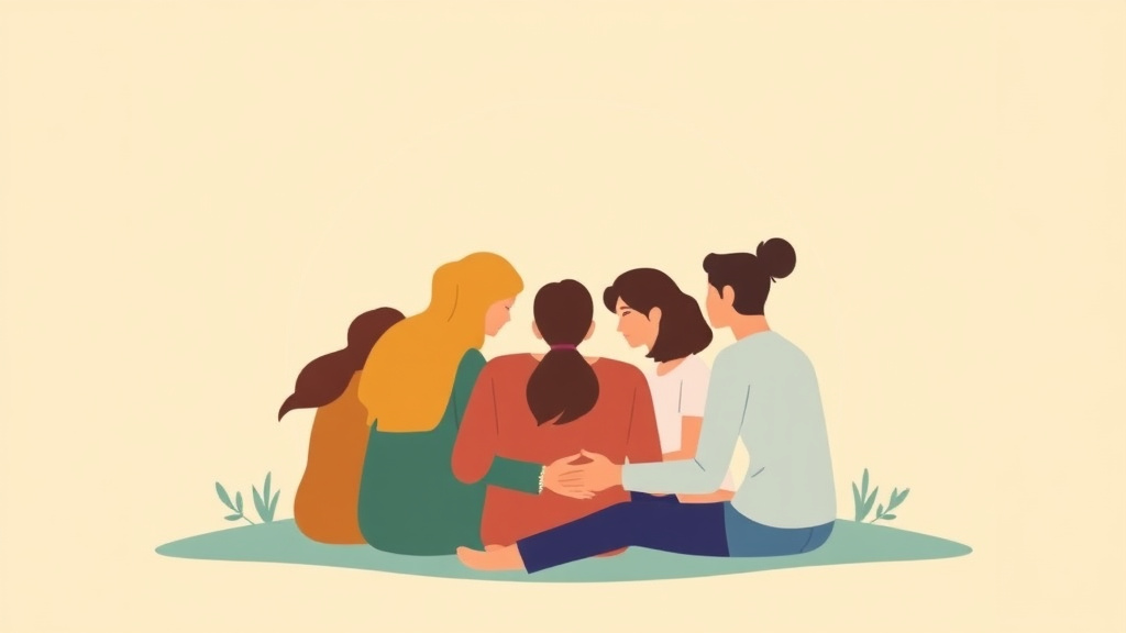 An informative visual explaining resilience Through Community After Loss for beginners and professionals
