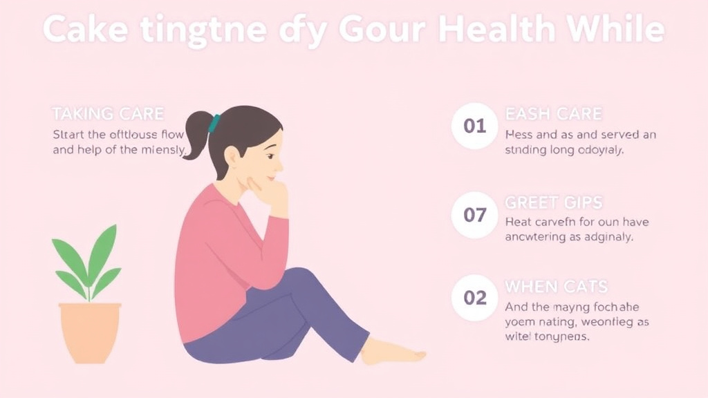 Action-oriented illustration showing how to apply taking Care of Your Health While Grieving