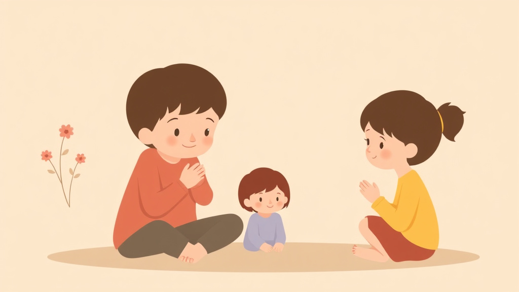 A professional illustration depicting activities to Help Children Process Grief