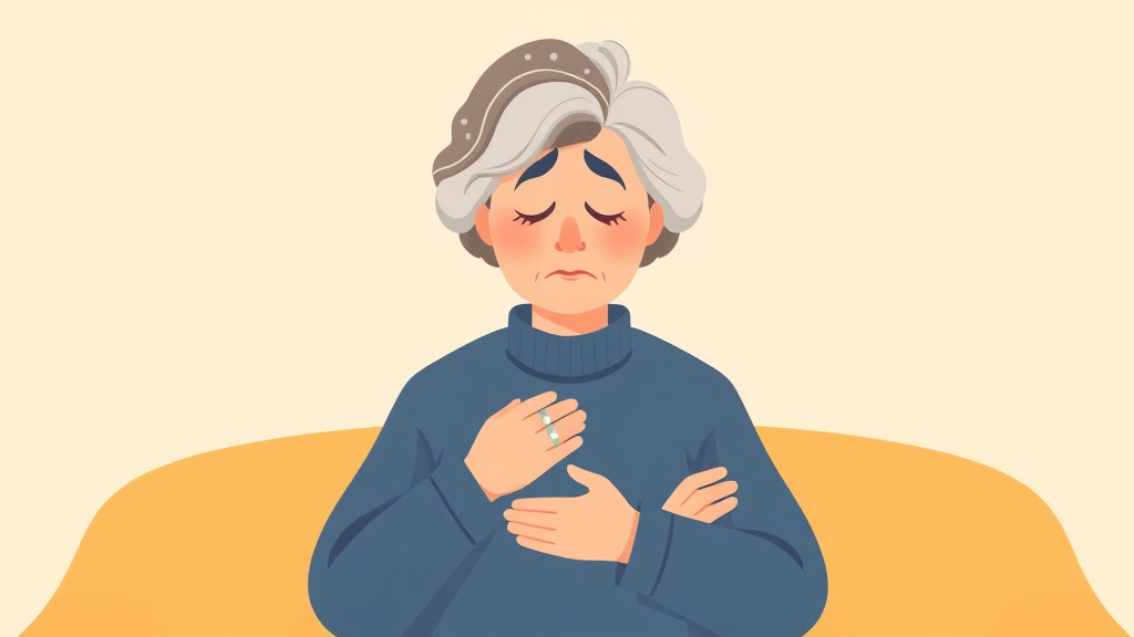 Clear illustration of elderly Grief and Depression with supporting details