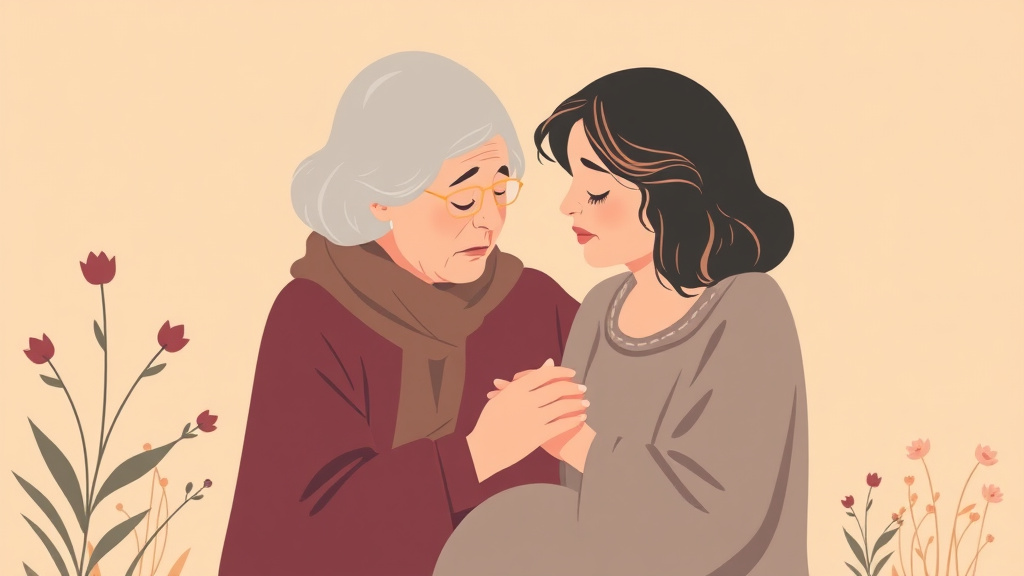 Visual overview of elderly Grief and Faith with key concepts highlighted