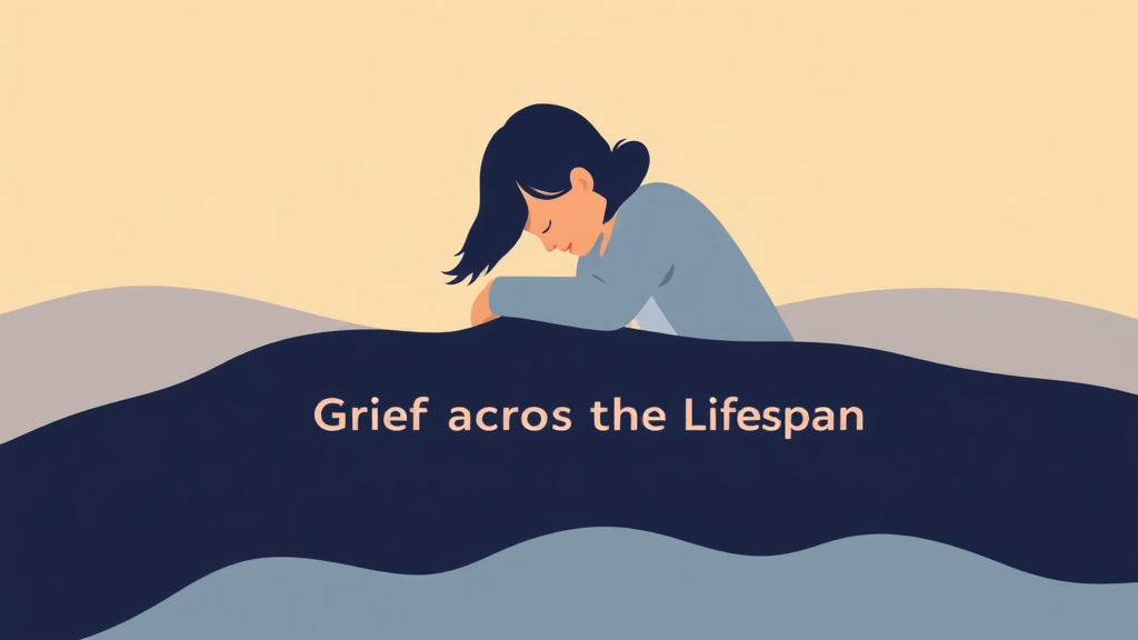 Visual overview of grief Across the Lifespan with key concepts highlighted