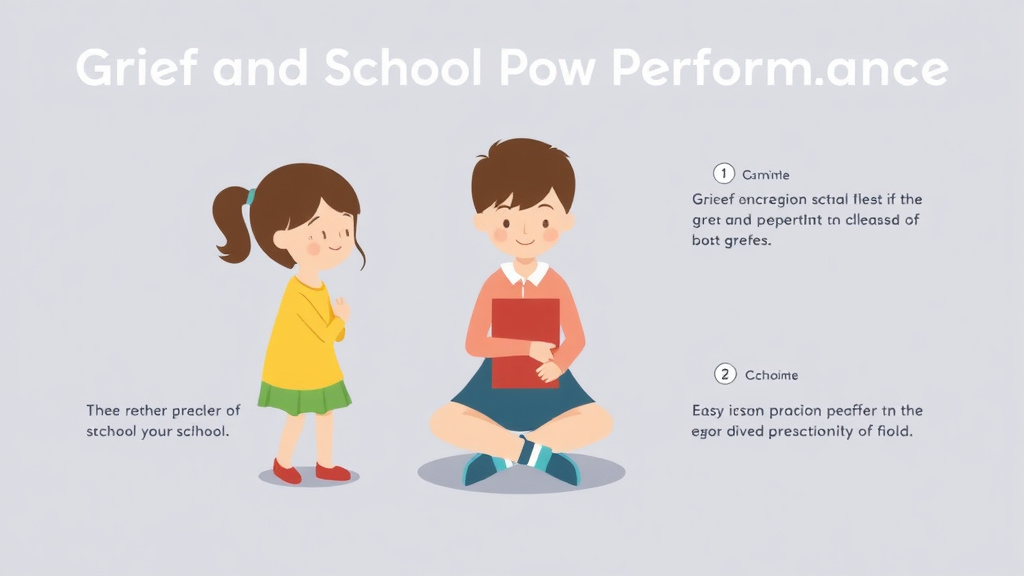 Process flow illustration for putting grief and School Performance in Children into action