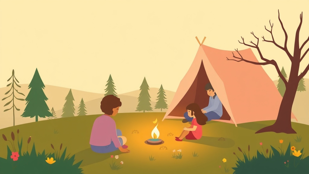 Clear illustration of grief Camps for Children with supporting details