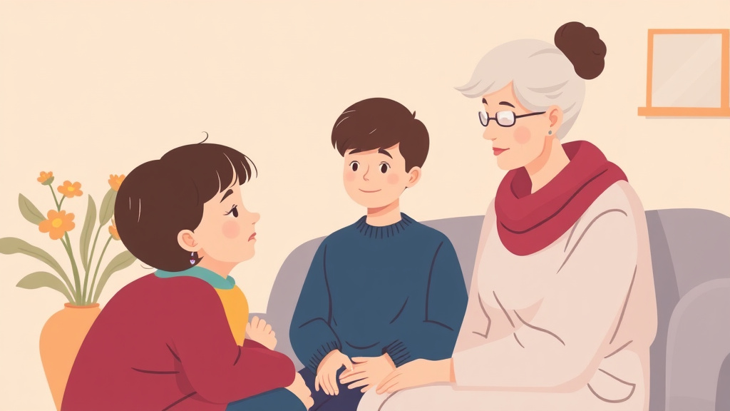 Visual overview of helping a Child After a Grandparents Death with key concepts highlighted