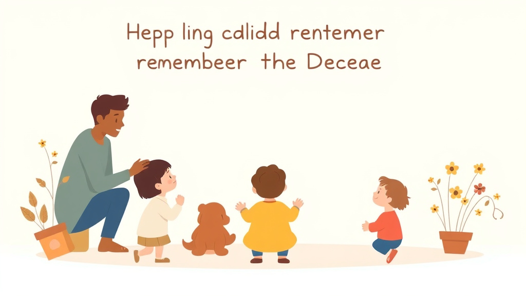Conceptual diagram showing how helping Children Remember the Deceased works in practice