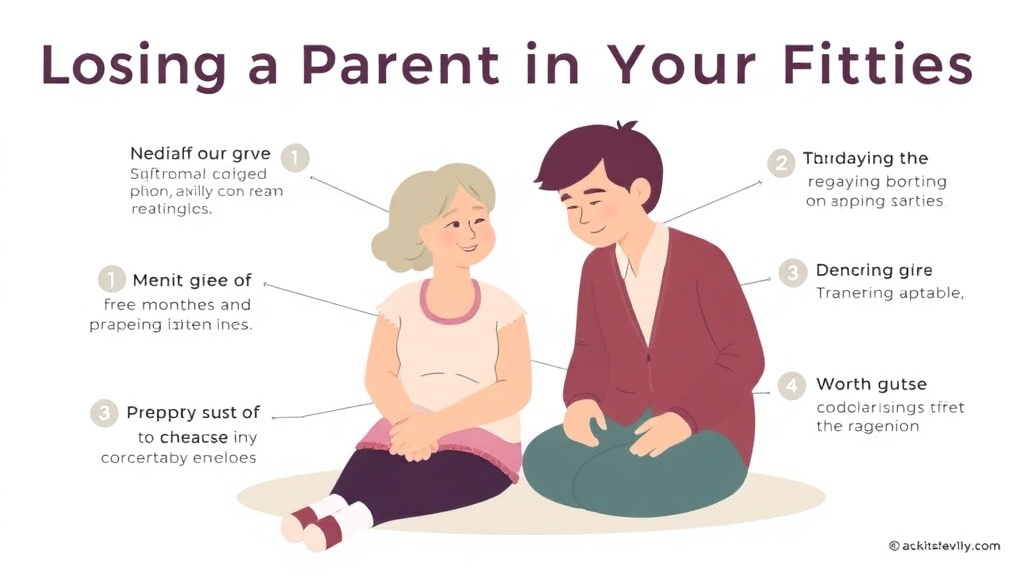 Process flow illustration for putting losing a Parent in Your Fifties into action