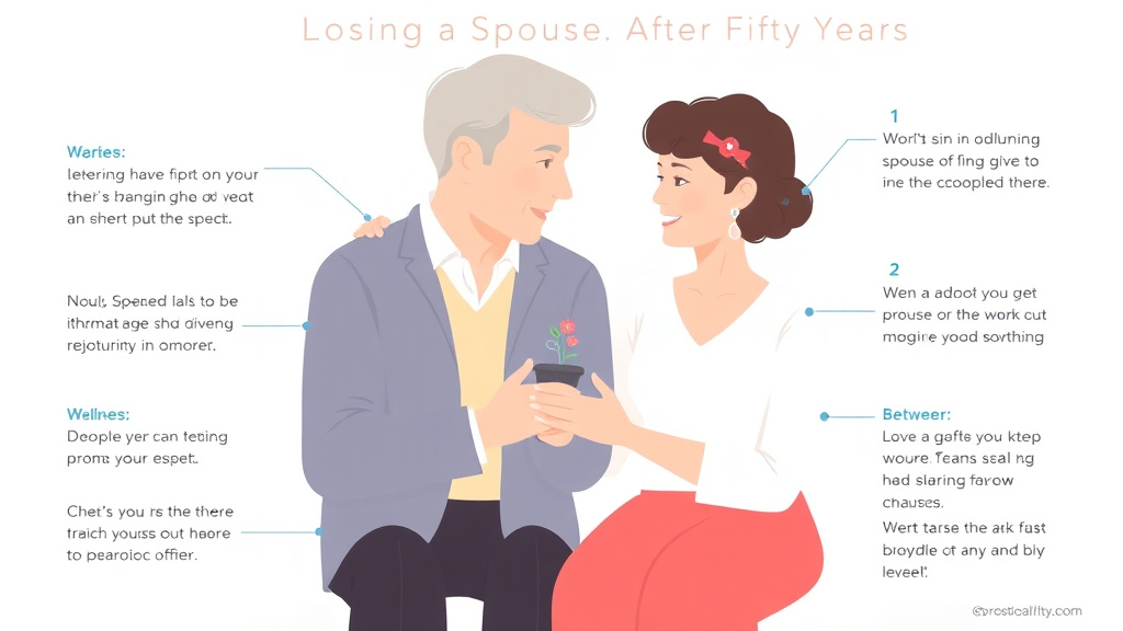 Process flow illustration for putting losing a Spouse After Fifty Years into action