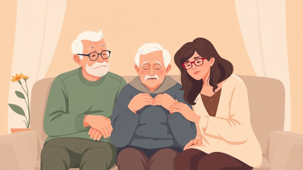 A professional illustration depicting losing Friends One by One in Old Age
